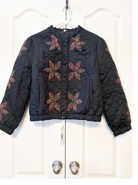 Aimiray Cropped Floral Quilted Puffer Jacket - Women Size XS NWT